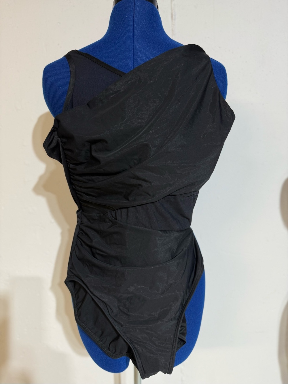 Miraclesuit Black One-Shoulder Ruched Swimsuit